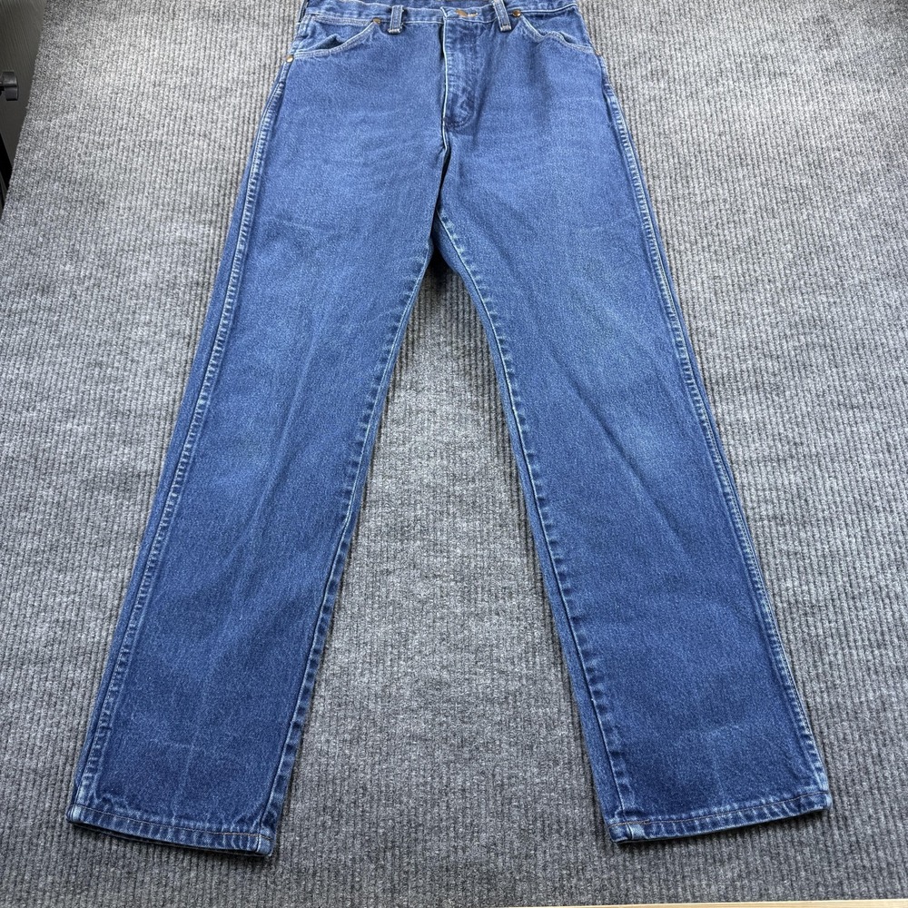Wrangler Jeans Men 28x30 Blue Medium Wash Straight Leg Denim Regular Fit USA VTG